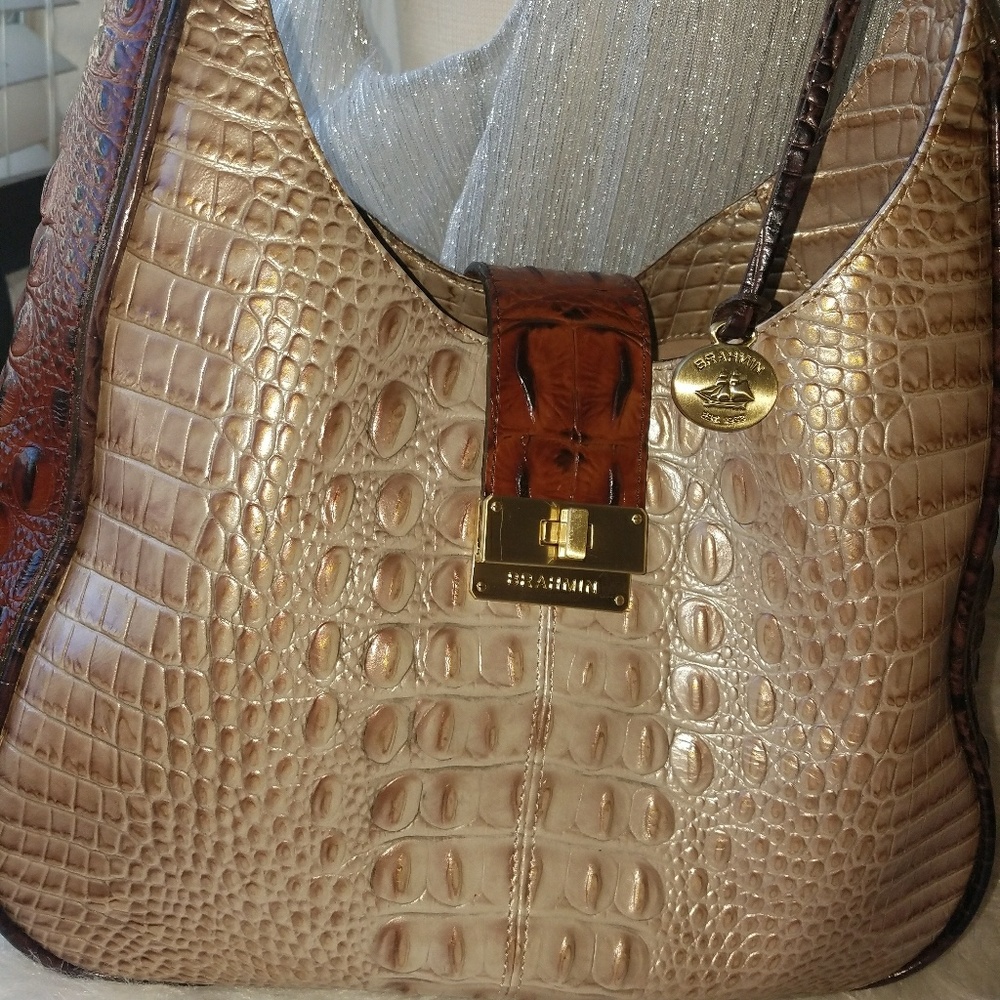 Pearly finish Brahmin Purse